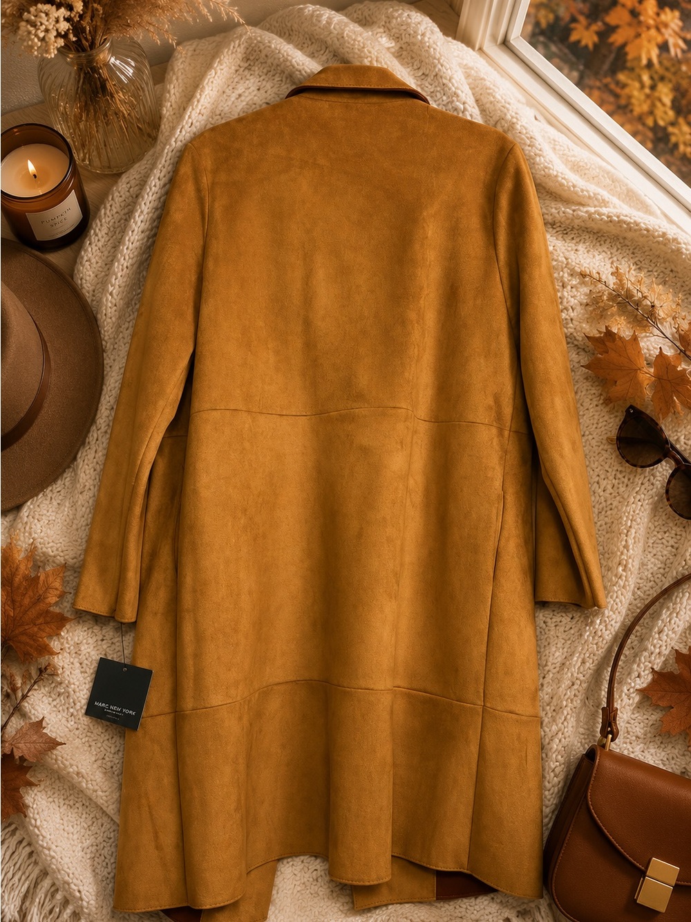 π§₯β¨ Marc New York Andrew Marc Faux Suede Duster Coat β Medium β NWT β¨π€ - Picture 2 of 5